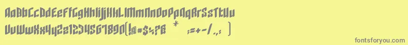 RageQuit bold easternblock V1 2-fontti – harmaat kirjasimet keltaisella taustalla
