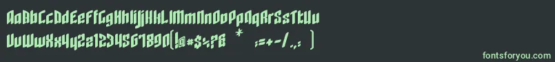 フォントRageQuit bold easternblock V1 2 – 黒い背景に緑の文字