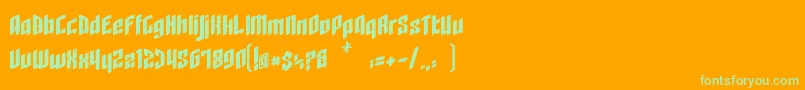 RageQuit bold easternblock V1 2-Schriftart – Grüne Schriften auf orangefarbenem Hintergrund
