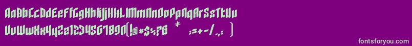 RageQuit bold easternblock V1 2-Schriftart – Grüne Schriften auf violettem Hintergrund