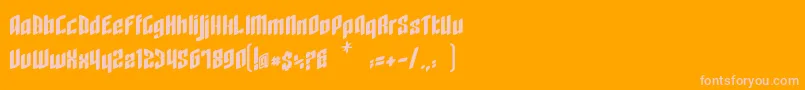 RageQuit bold easternblock V1 2-Schriftart – Rosa Schriften auf orangefarbenem Hintergrund