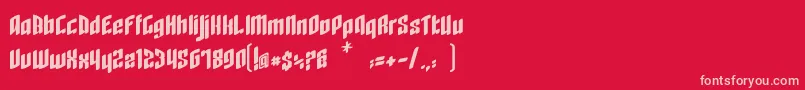 RageQuit bold easternblock V1 2-Schriftart – Rosa Schriften auf rotem Hintergrund