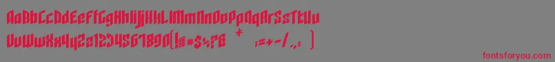 RageQuit bold easternblock V1 2 Font – Red Fonts on Gray Background