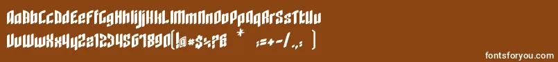 RageQuit bold easternblock V1 2 Font – White Fonts on Brown Background