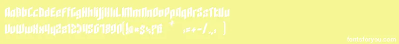 RageQuit bold easternblock V1 2-Schriftart – Weiße Schriften auf gelbem Hintergrund