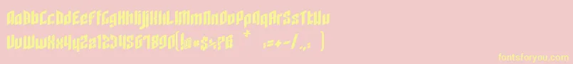 RageQuit bold easternblock V1 2-Schriftart – Gelbe Schriften auf rosa Hintergrund