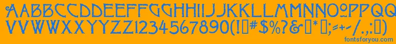 ragged Font – Blue Fonts on Orange Background