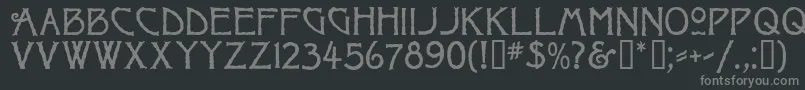 フォントragged – 黒い背景に灰色の文字