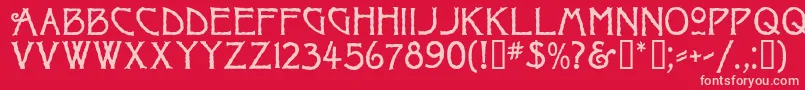 ragged Font – Pink Fonts on Red Background