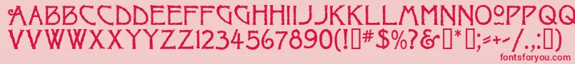 ragged Font – Red Fonts on Pink Background