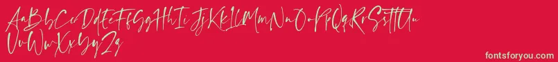 Ragland Font – Green Fonts on Red Background