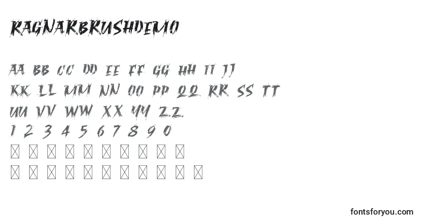 Fuente RagnarBrushDEMO - alfabeto, números, caracteres especiales