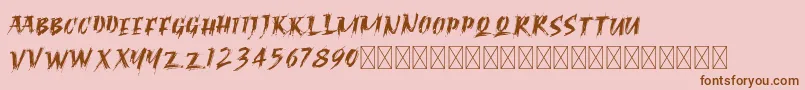 RagnarBrushDEMO Font – Brown Fonts on Pink Background