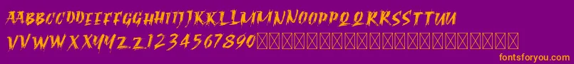 RagnarBrushDEMO Font – Orange Fonts on Purple Background