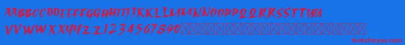 RagnarBrushDEMO Font – Red Fonts on Blue Background