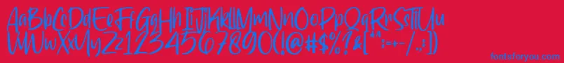 Ragnarock Demo Font – Blue Fonts on Red Background