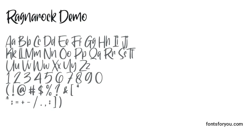 Ragnarock Demo (138098)-fontti – aakkoset, numerot, erikoismerkit