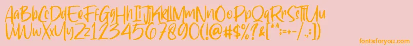 Ragnarock Demo-Schriftart – Orangefarbene Schriften auf rosa Hintergrund