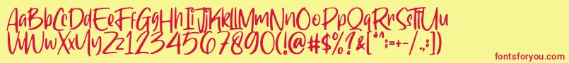 Ragnarock Demo Font – Red Fonts on Yellow Background