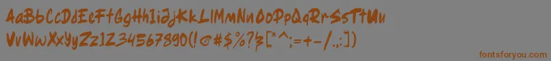 フォントRagsy clean – 茶色の文字が灰色の背景にあります。