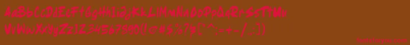 Ragsy clean Font – Red Fonts on Brown Background