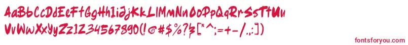 Ragsy clean Font – Red Fonts on White Background
