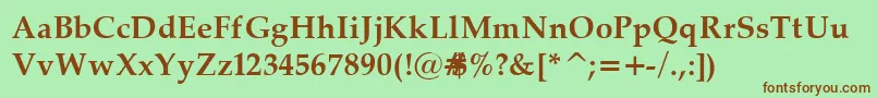 PalatinoBold Font – Brown Fonts on Green Background