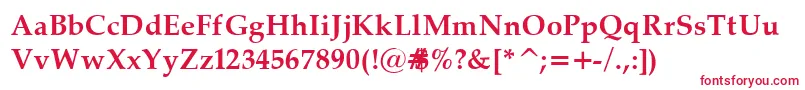 PalatinoBold Font – Red Fonts on White Background