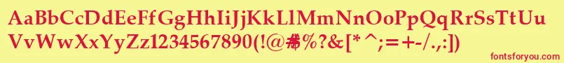 PalatinoBold Font – Red Fonts on Yellow Background