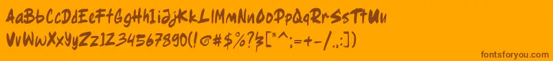 Ragsy clean Font – Brown Fonts on Orange Background