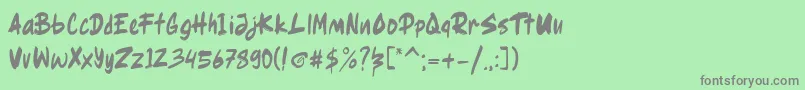 Ragsy clean Font – Gray Fonts on Green Background