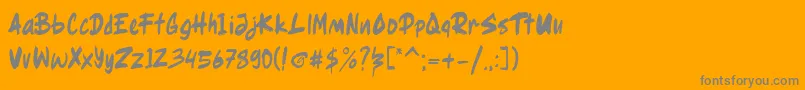 Ragsy clean Font – Gray Fonts on Orange Background