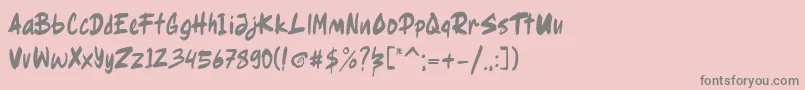 Ragsy clean Font – Gray Fonts on Pink Background