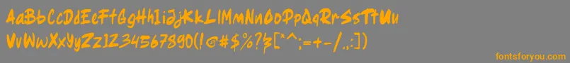 Ragsy clean Font – Orange Fonts on Gray Background
