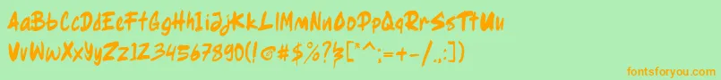 Ragsy clean Font – Orange Fonts on Green Background