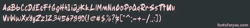 Ragsy clean Font – Pink Fonts on Black Background