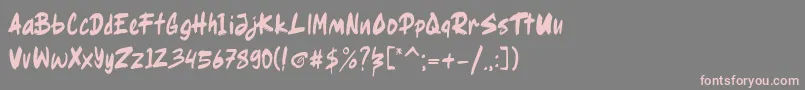 Ragsy clean Font – Pink Fonts on Gray Background
