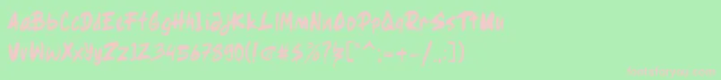 Ragsy clean Font – Pink Fonts on Green Background