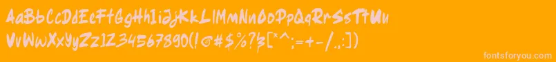 Ragsy clean Font – Pink Fonts on Orange Background