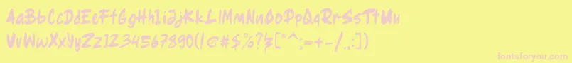 Ragsy clean Font – Pink Fonts on Yellow Background