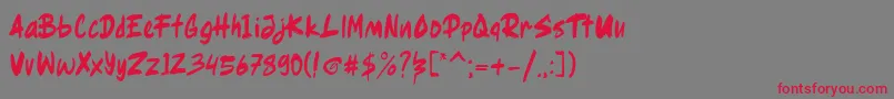 Ragsy clean Font – Red Fonts on Gray Background