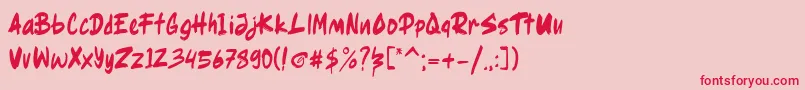 Ragsy clean Font – Red Fonts on Pink Background
