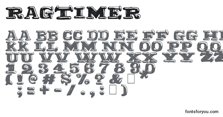 Fuente Ragtimer - alfabeto, números, caracteres especiales