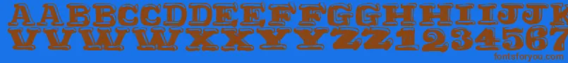 Ragtimer Font – Brown Fonts on Blue Background