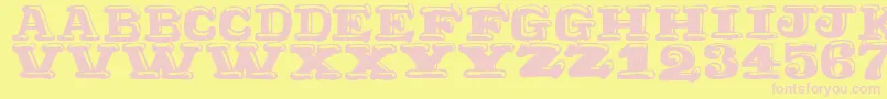 Ragtimer Font – Pink Fonts on Yellow Background