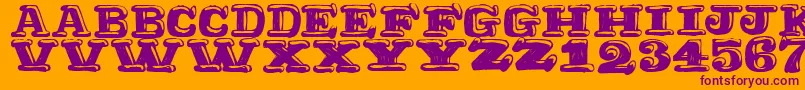 Ragtimer Font – Purple Fonts on Orange Background