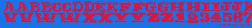 Ragtimer Font – Red Fonts on Blue Background