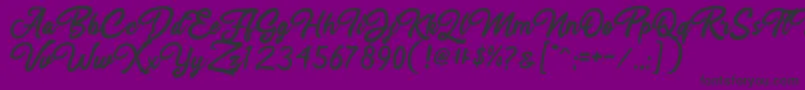 Fonte Rahayu Script – fontes pretas em um fundo violeta