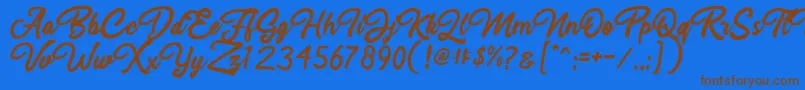 Шрифт Rahayu Script – коричневые шрифты на синем фоне