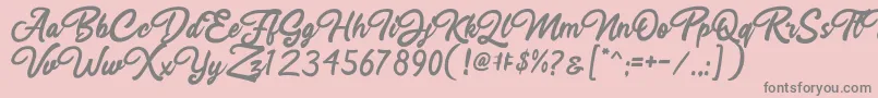 Rahayu Script Font – Gray Fonts on Pink Background